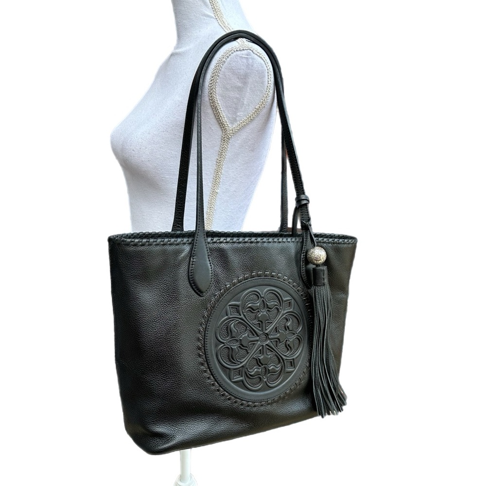 Brighton Gabriella Medallion Leather Tote in Black - Picture 2 of 16